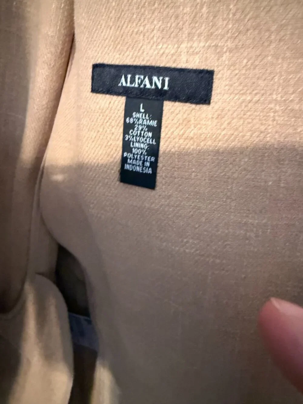 NWT Large Cream/Tan Alfani Blazer (42R)